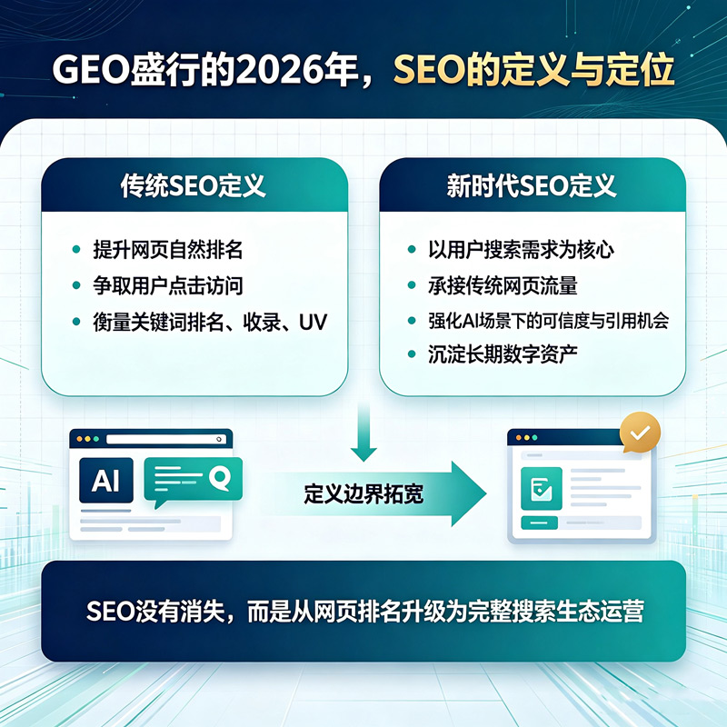 GEO盛行的2026年，SEO的定义与定位