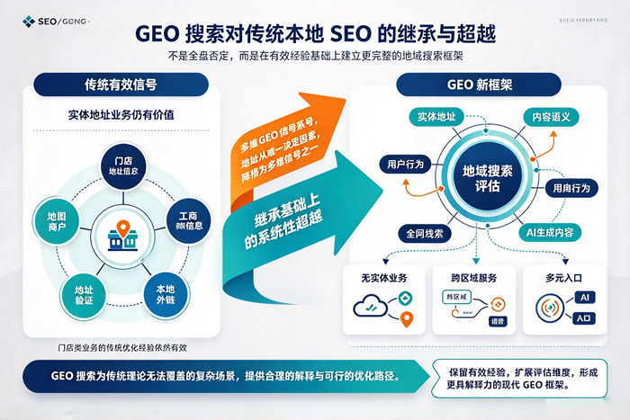 GEO搜索对传统本地SEO的继承与超越