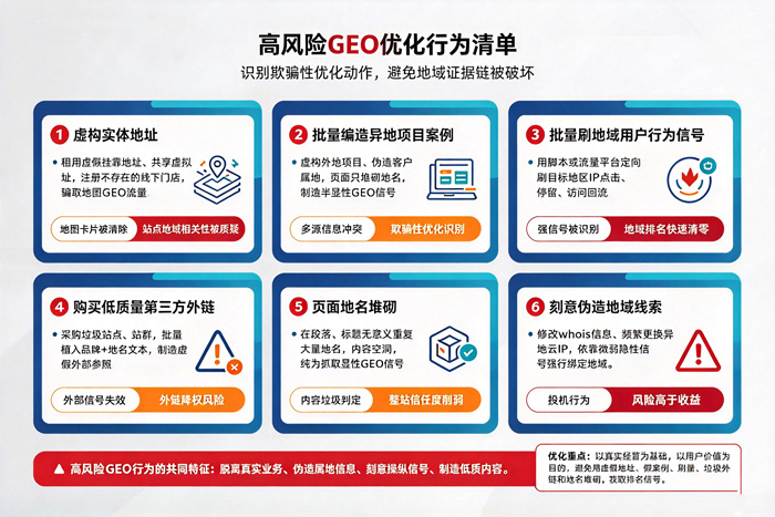 高风险GEO优化行为清单