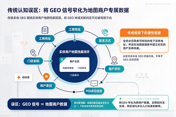 传统认知误区:将GEO信号窄化为地图商户专属数据