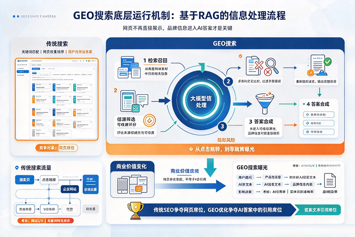 GEO搜索底层运行机制:基于RAG的信息处理流程