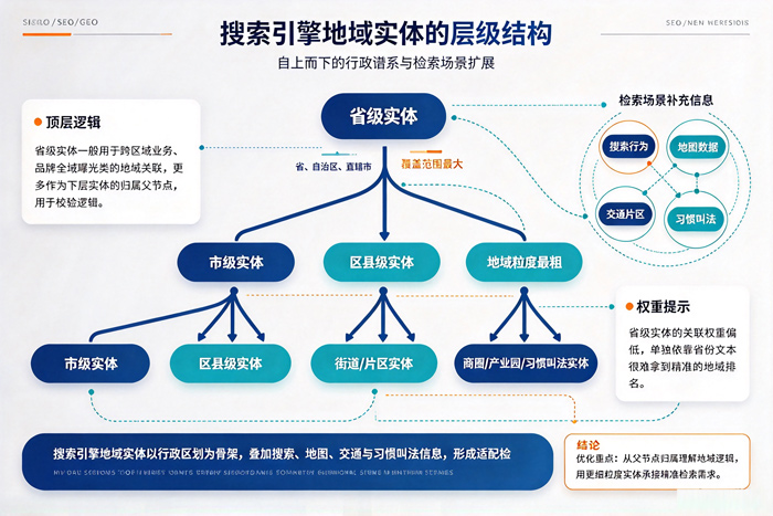 搜索引擎地域实体的层级结构