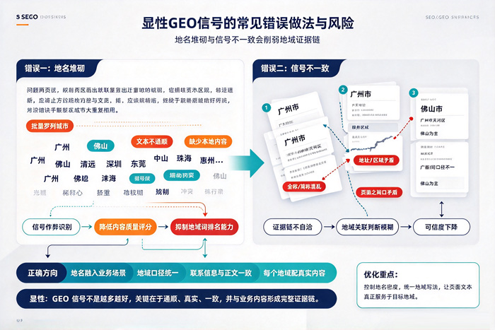 显性GEO信号的常见错误做法与风险