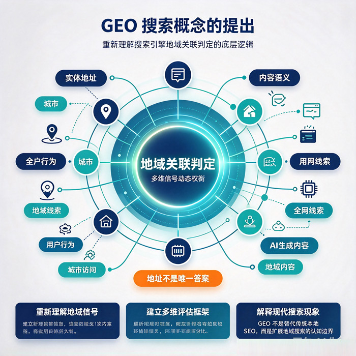 GEO 搜索概念的提出：重新理解搜索引擎地域关联判定的 GEO 底层逻辑 - 图1